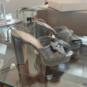 Never Worn Loeffler Randall Natalia Dark Silver Bow Heel